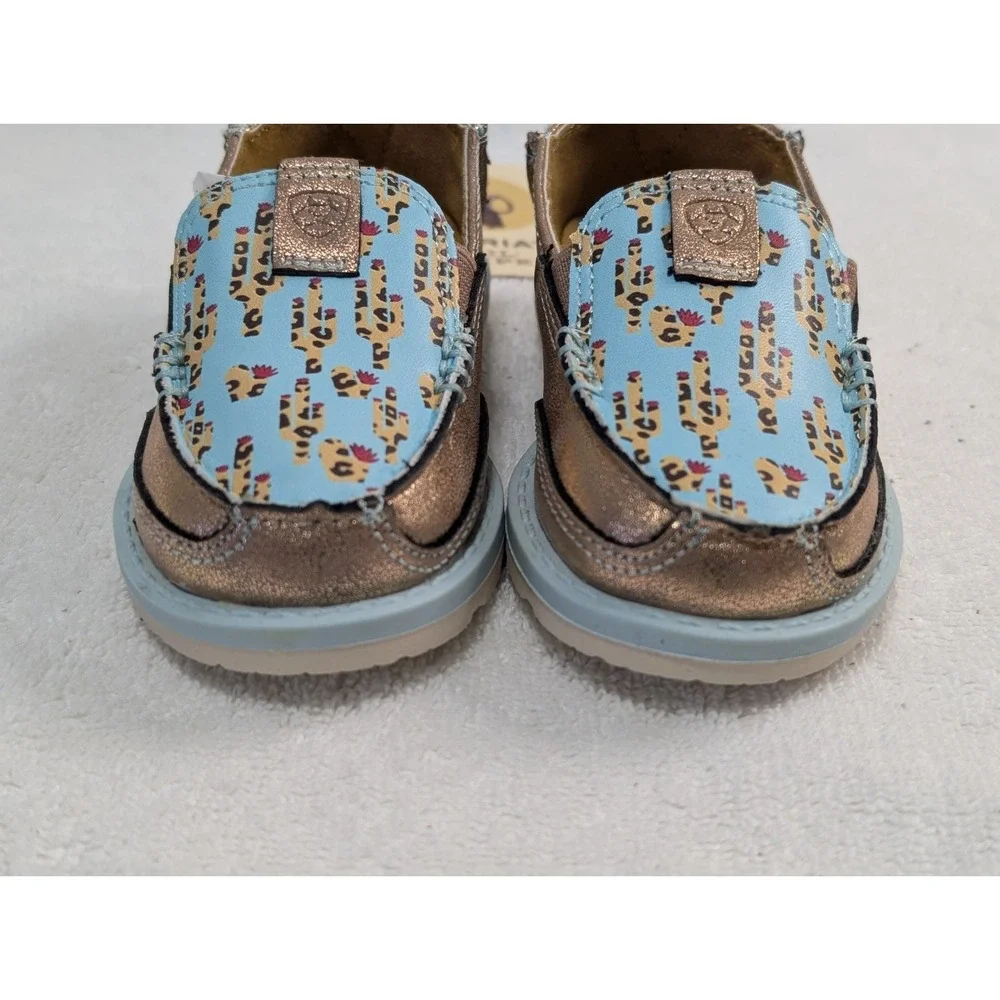 Ariat Lil' Stompers Piper Cruiser Moccasin Slip-On Shoe Leopard Cactus Toddler 4